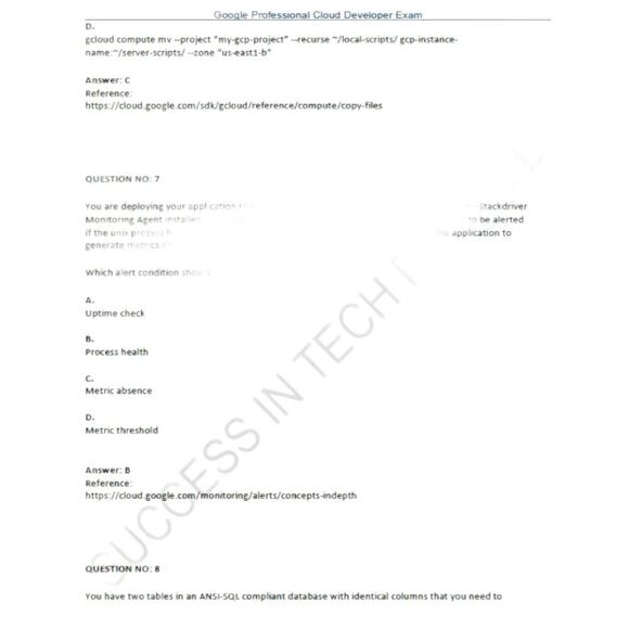 Printout Google Professional Cloud Developer Study Guide - Picture 6 of 6